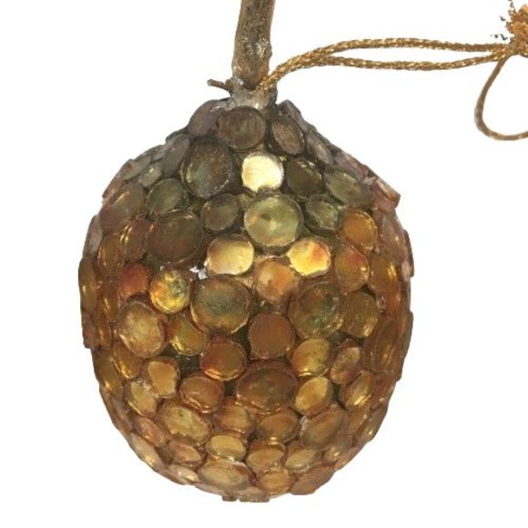 VTG Mosaic Glass Tile Pomegranate Christmas Tree Ornaments Lot 3 Multi-color Set - Picture 5 of 10